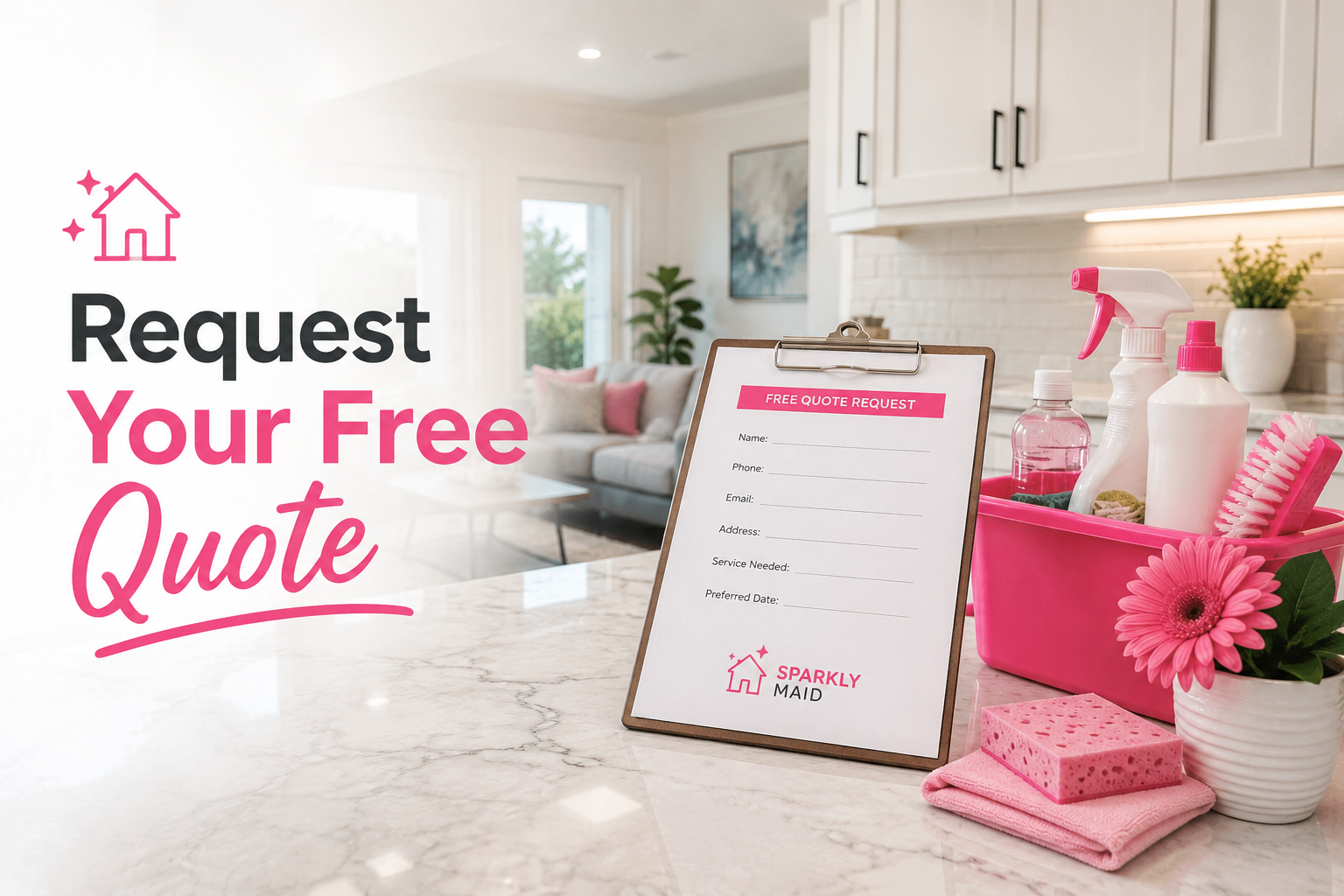 Let us know what you are looking for regarding your house, schedule, and any additional or special cleaning requests you may have.