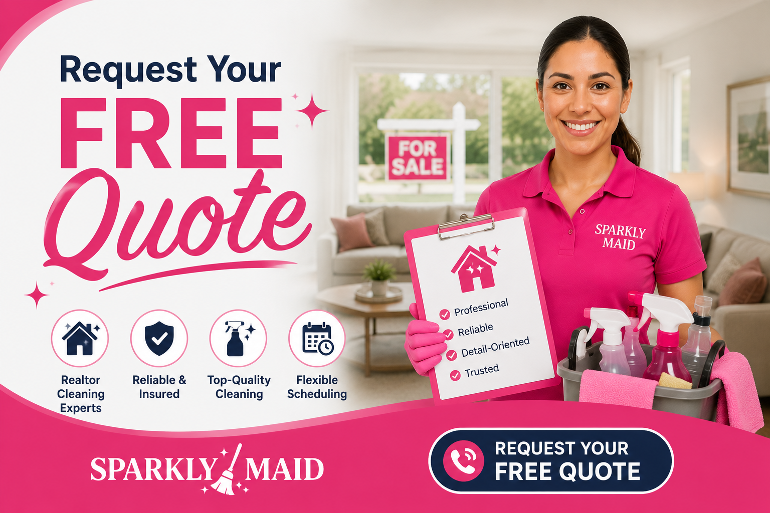 Sparkly Maid Realtor Cleaning specialist helping a homeowner request a free quote for professional Realtor Cleaning services in Chicago.