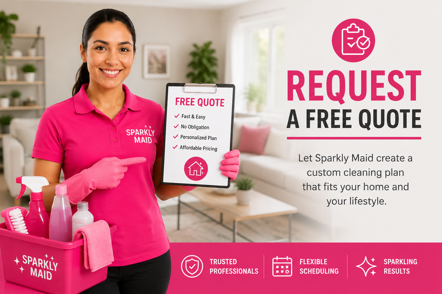 Let's talk about your home, what you want cleaned, how often you'd like it done and when.