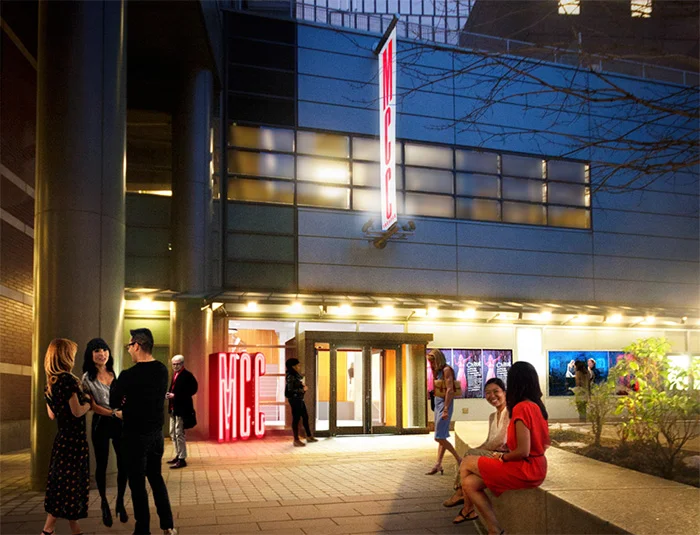 Outside of the new theater complex on 52nd and 10th Avenue in Midtown Manhattan.