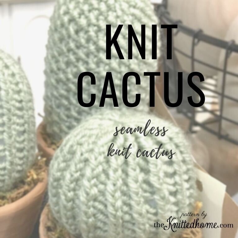 seamless Knit cactus digital pattern theknittedhome.com