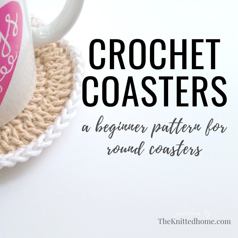 Crochet round coasters digital pattern theknittedhome.com