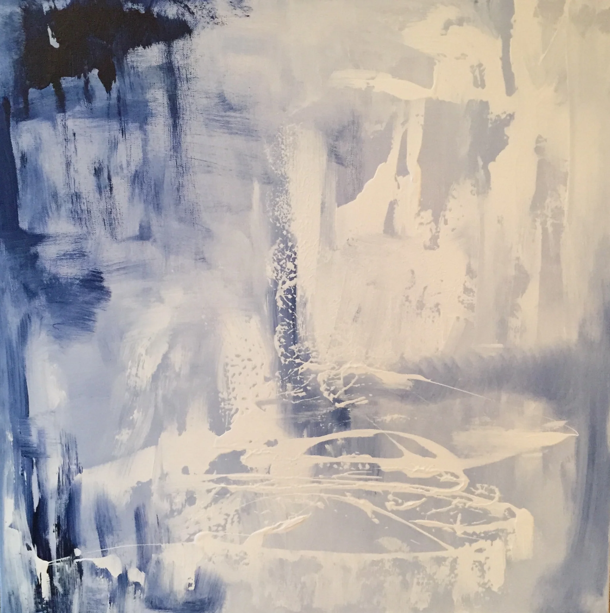 Dalia Koppes  Shades of blue 24x24 mixed media $750.JPG