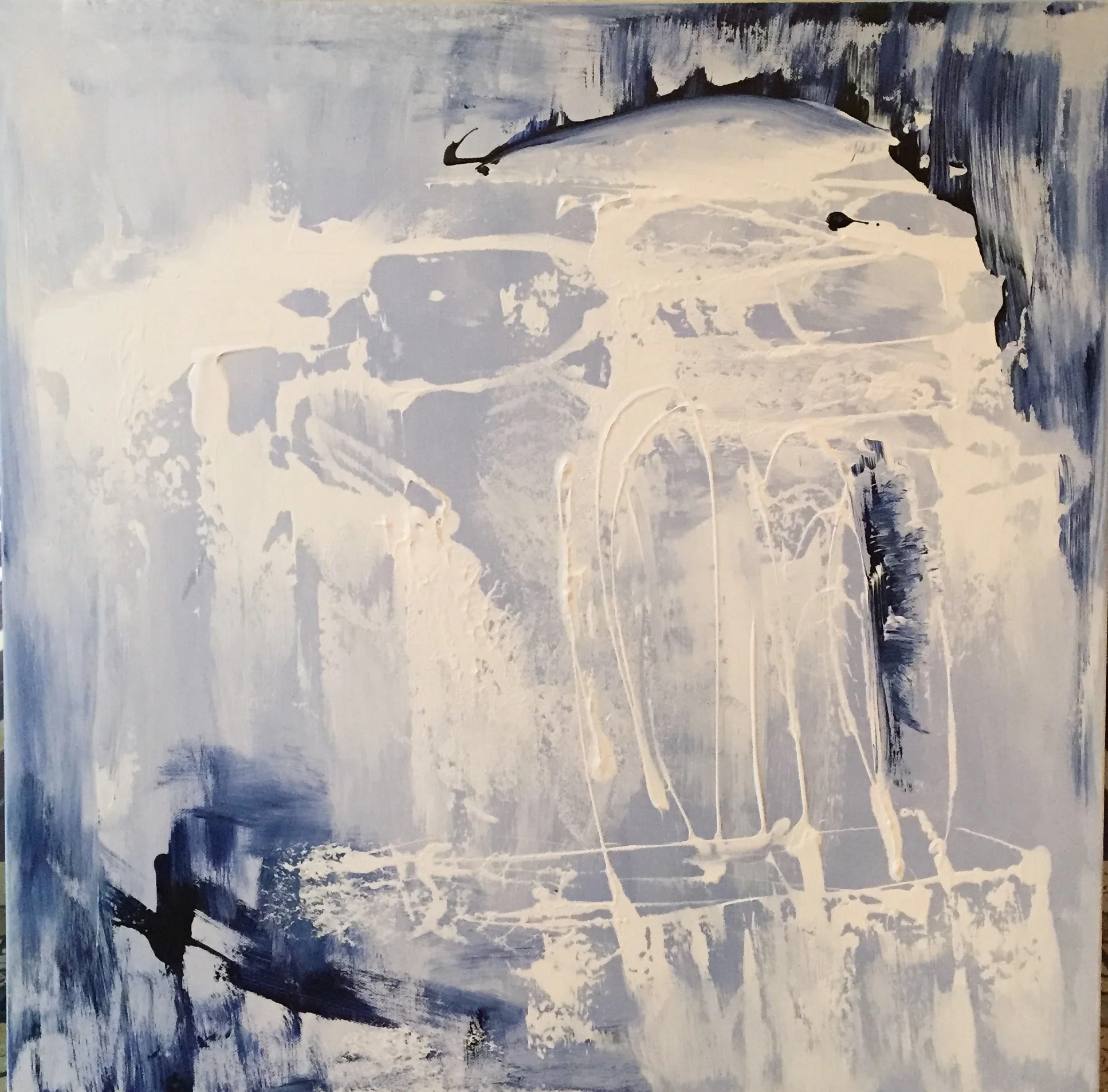 Dalia Koppes Shades of blue II 24x24 mixed media .JPG