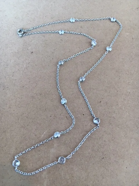 Sterling Silver Quartz Necklace 20"