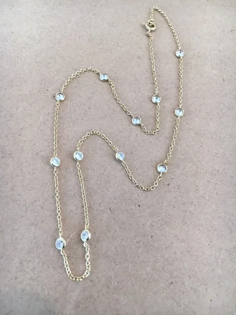Gold Vermeil Quartz Necklace 20"