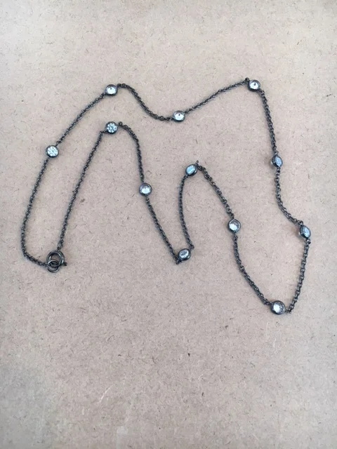 Oxidized Silver Quartz Necklace in 3 Lengths