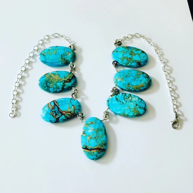 African Opal and Sterling Silver Necklace