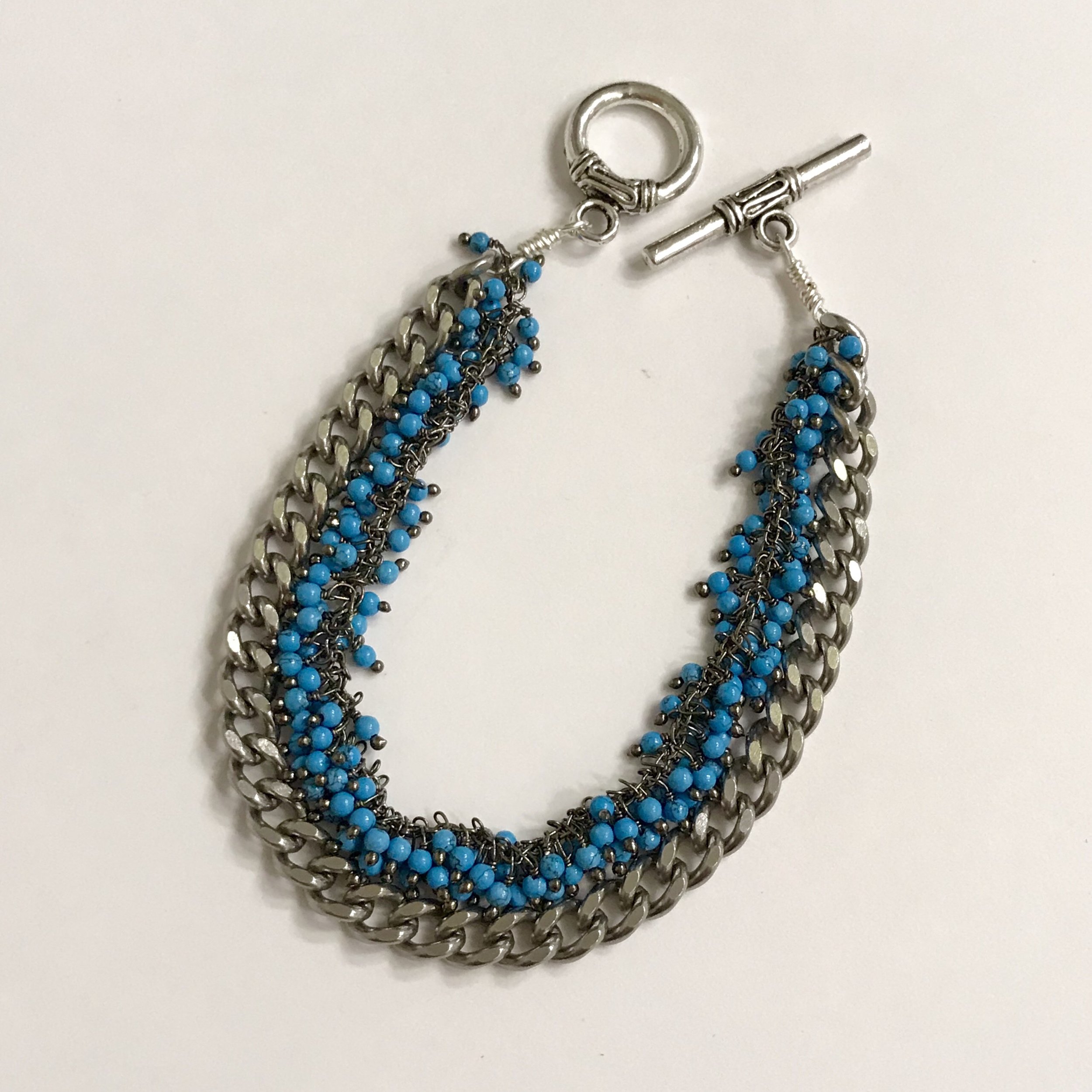 Turquoise Silver Stainless Bracelet