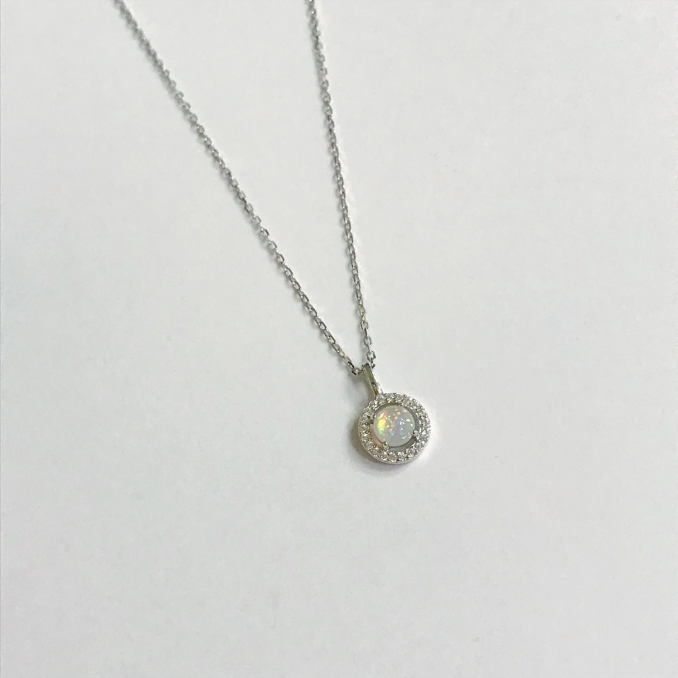 Opal Ring Sterling Silver Necklace