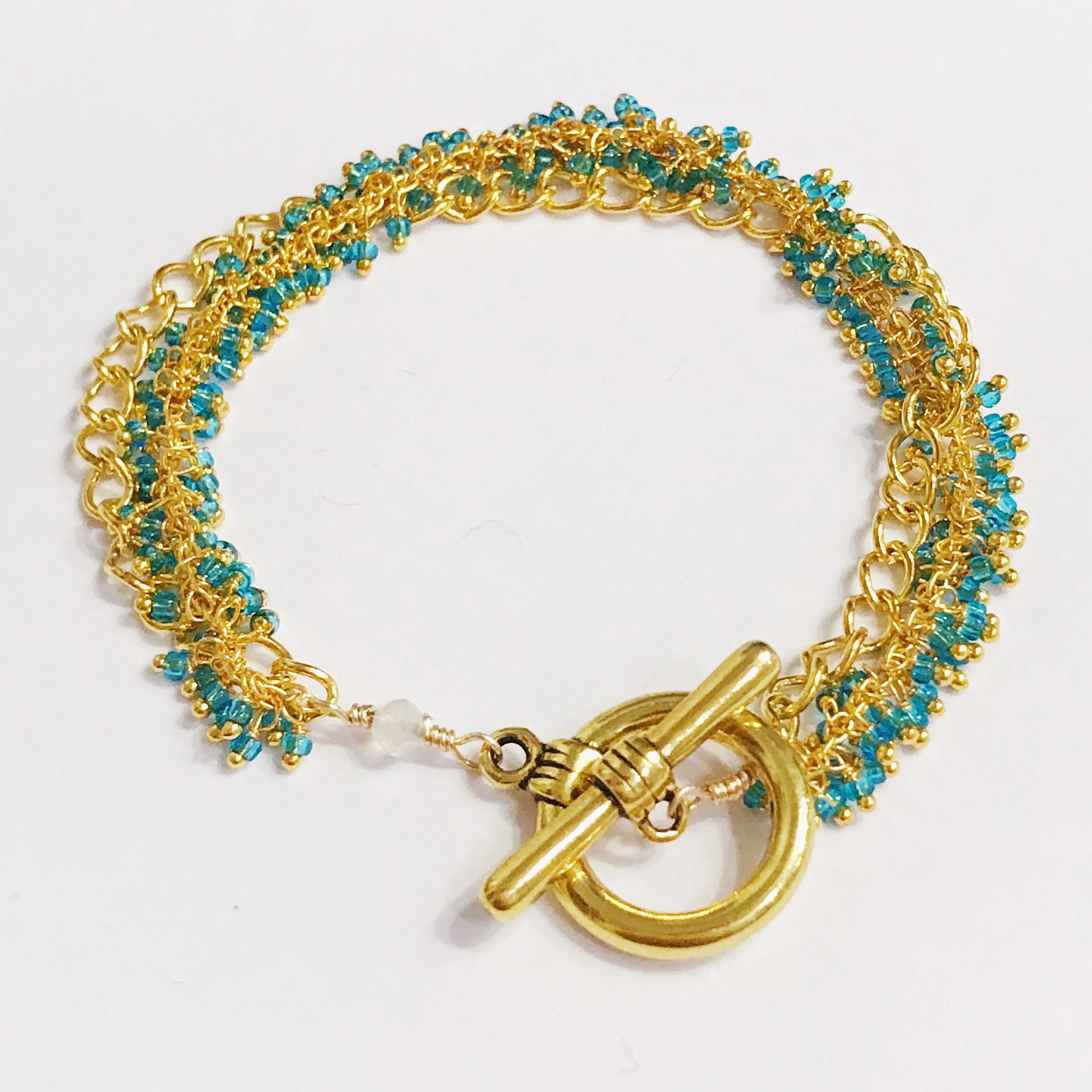 Aquamarine 18K Gold Vermeil Bracelet
