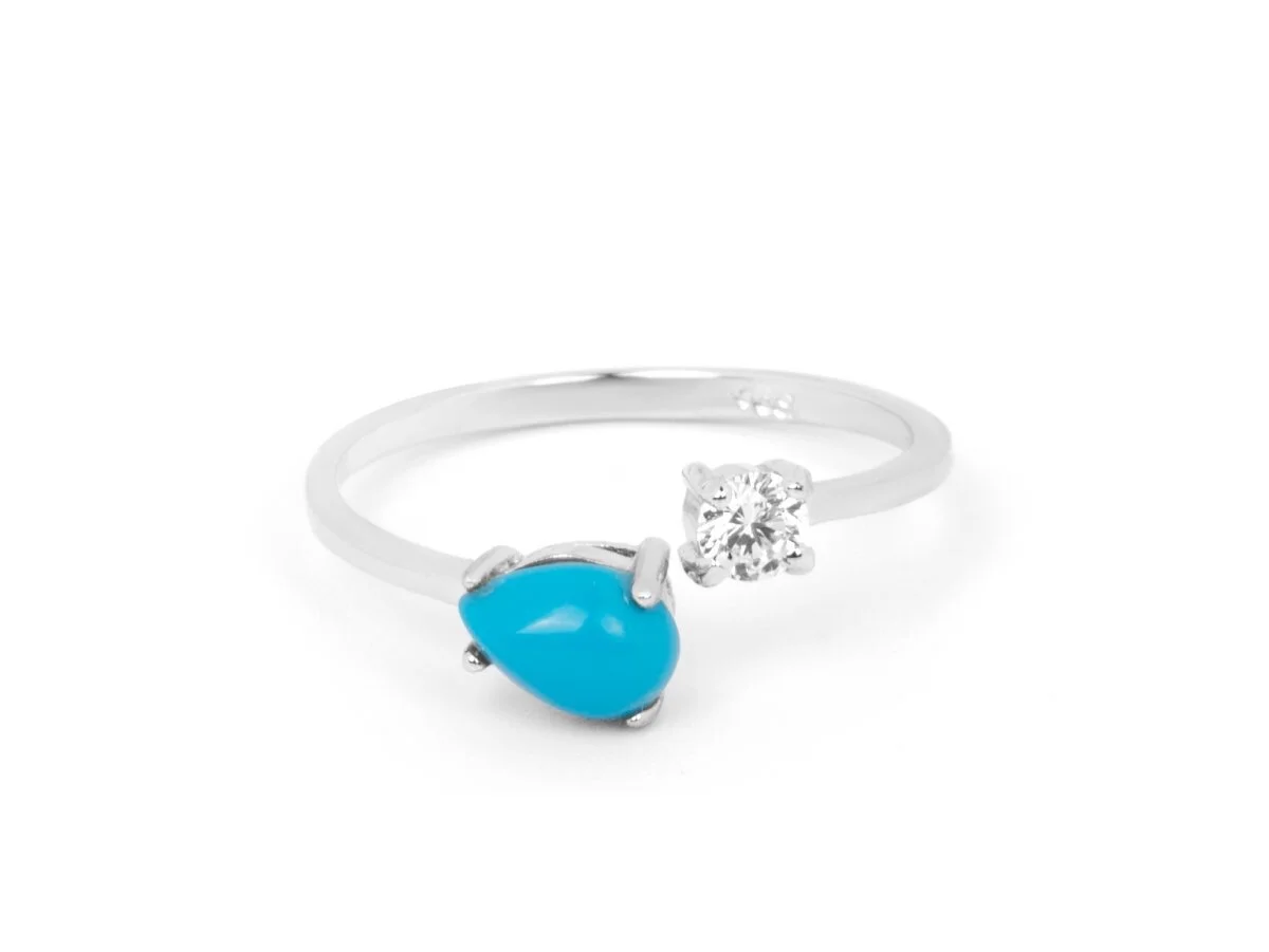 Serpentine Turquosie Sterling Silver Wrap Ring