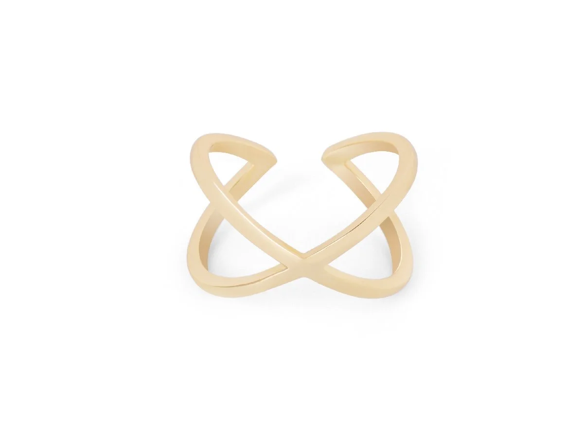 Orbit Sterling Silver 14k Gold Plated Ring