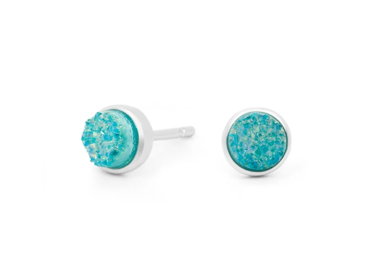 Alina Turquosie Druzy Stud Earrings