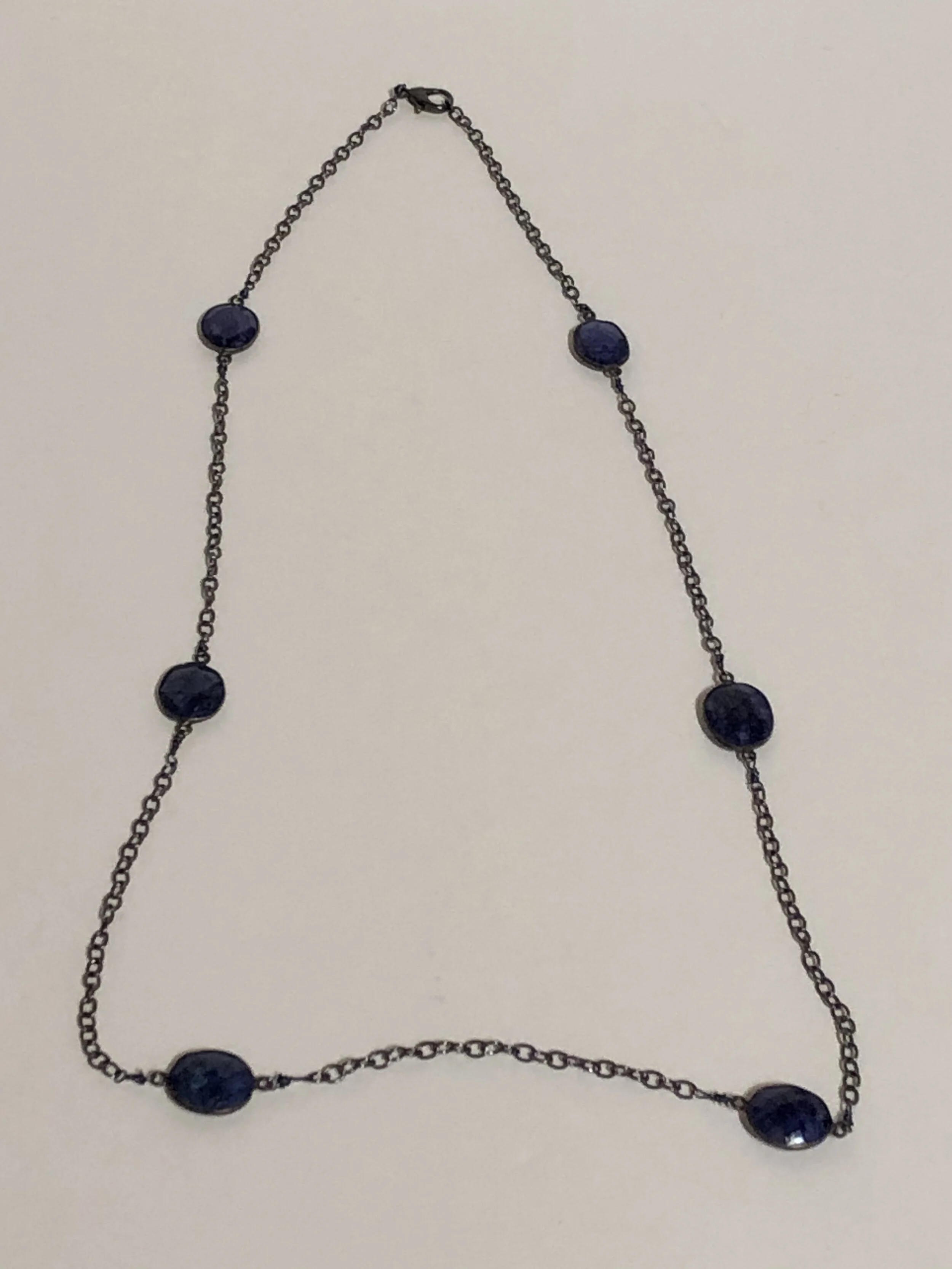 Lapis Lazuli Oxidized Silver Necklace
