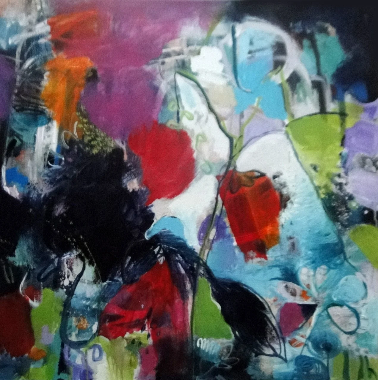 gardening in april 36 x36 oil cnvas.jpg