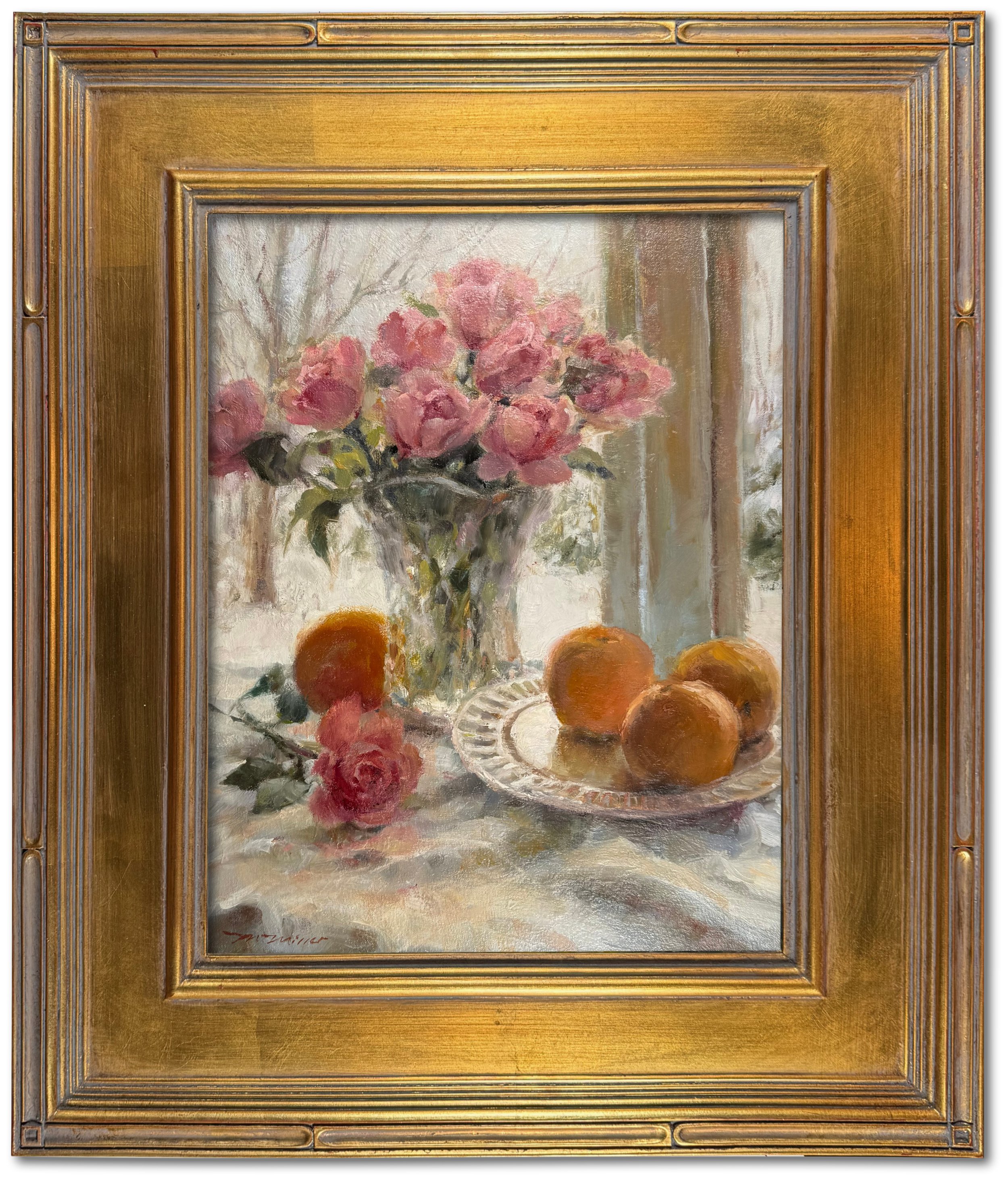 roses and tangerines - gold frame.jpg