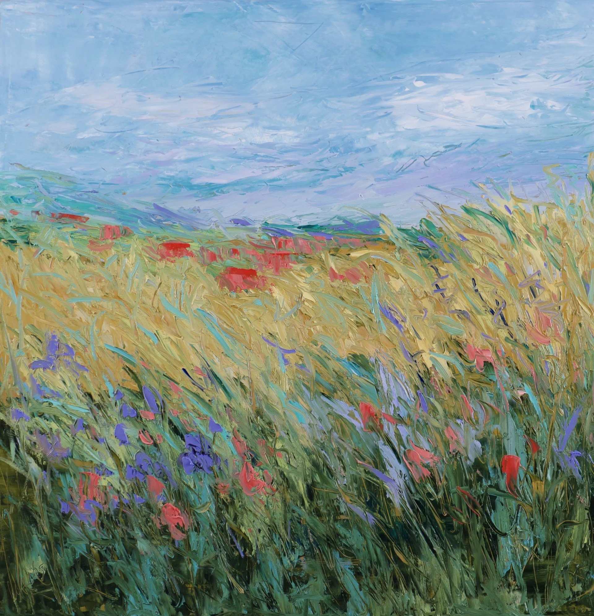 Begininng to Think About Spring  Oil  0n aluminum  24x24 2400.jpg