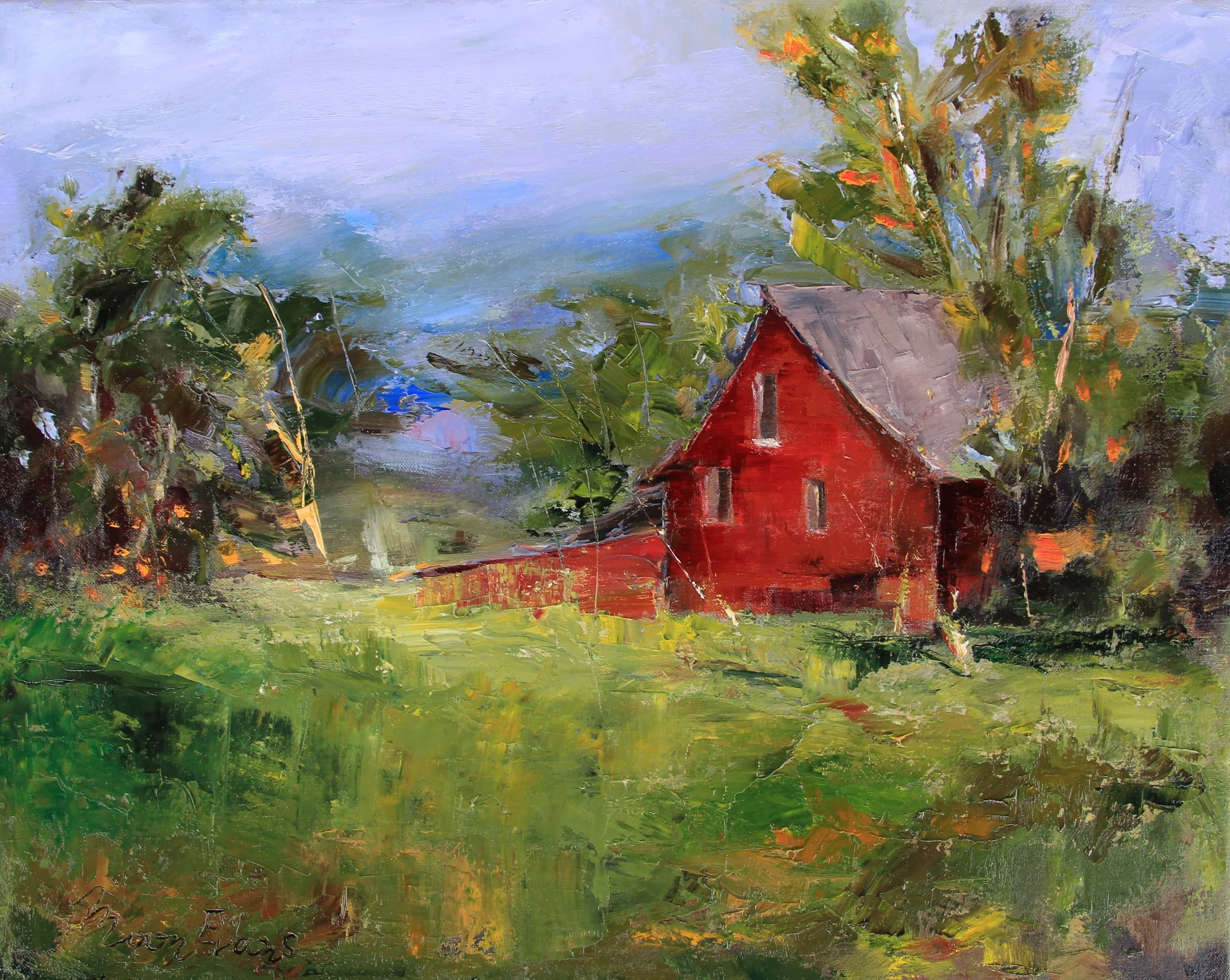 Red Barn After A Midwest Rain