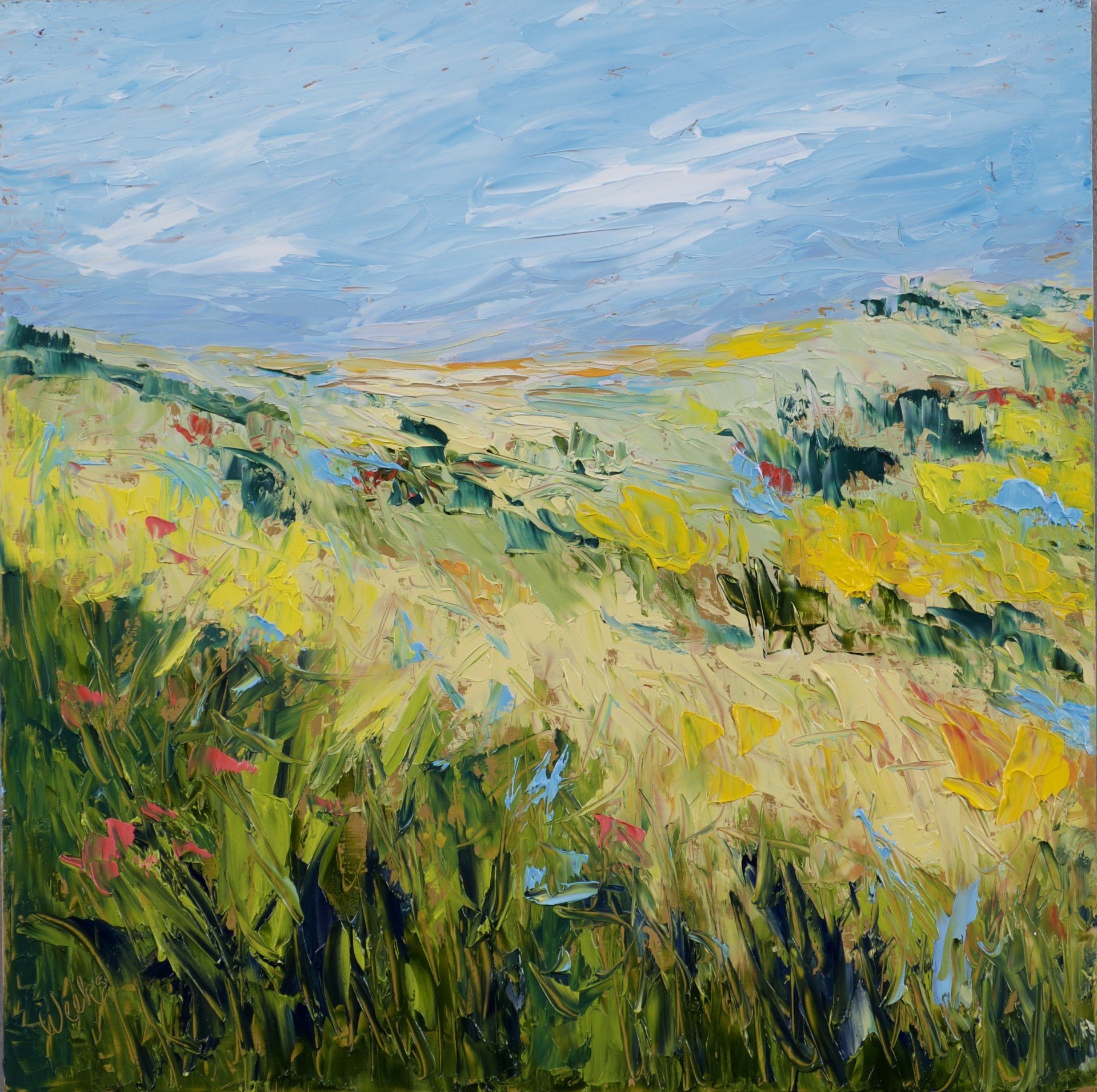 The Wild Garden  12x12  oil on aluminum  framed 795.jpg