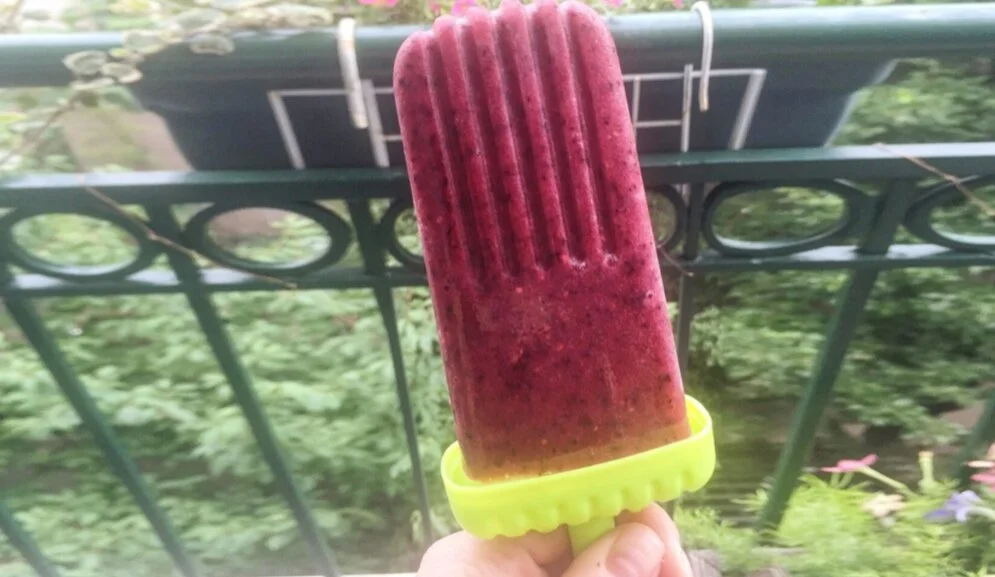 Mixed Berry-Basil Ice Pops