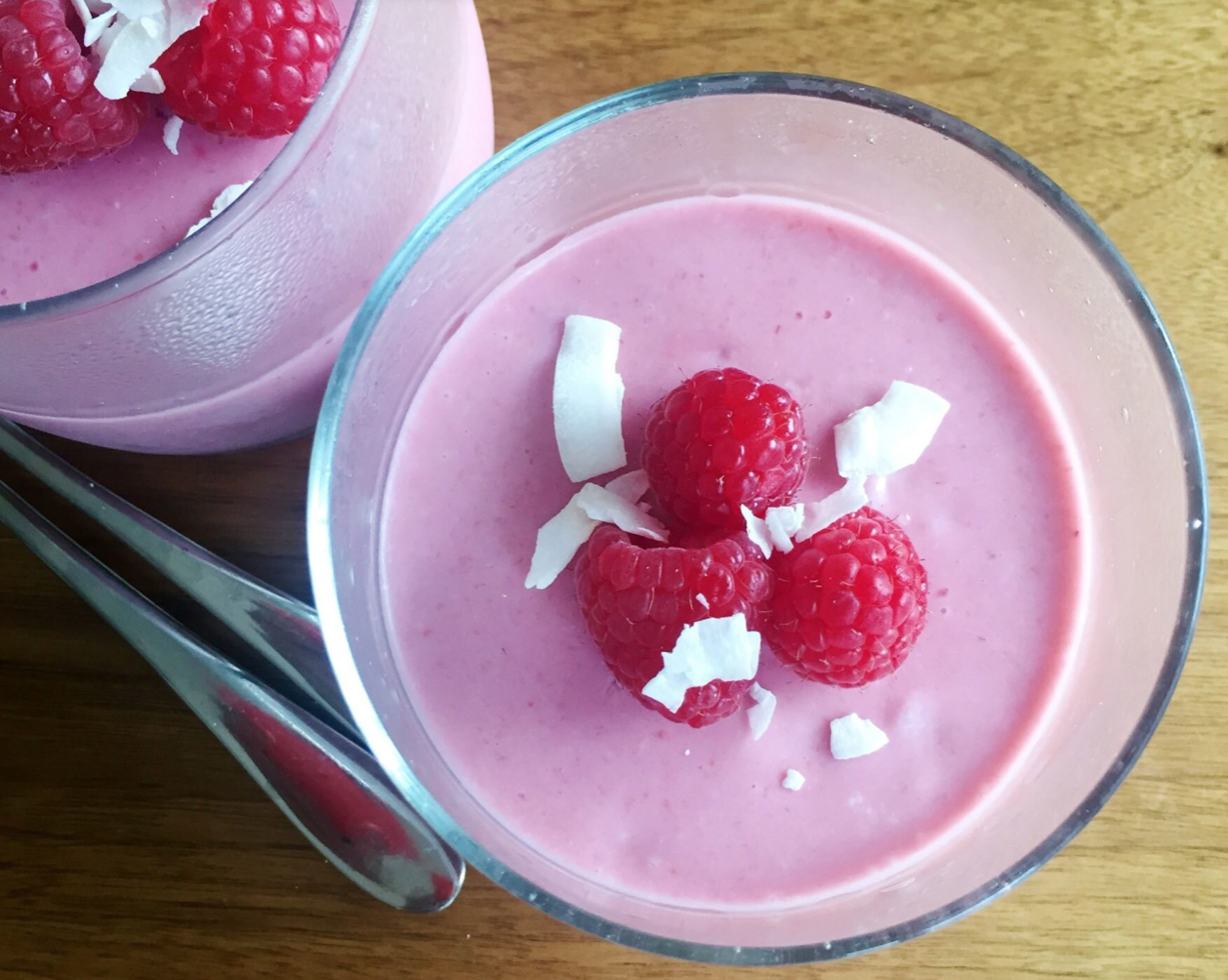 Raspberry-Coconut Panna Cotta