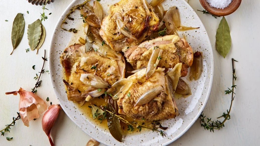 Chicken Thighs with Shallots, Dijon and Herbs