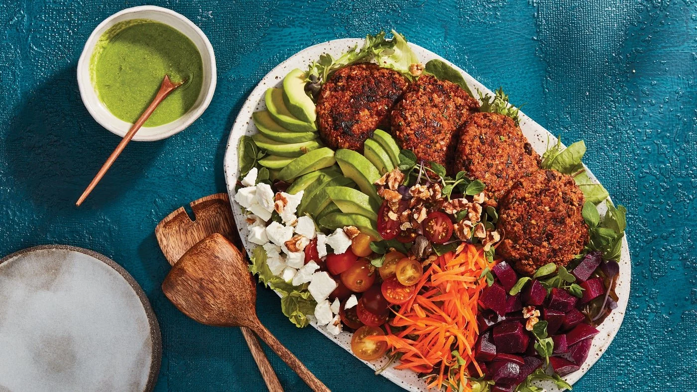 California Veggie Burger Salad