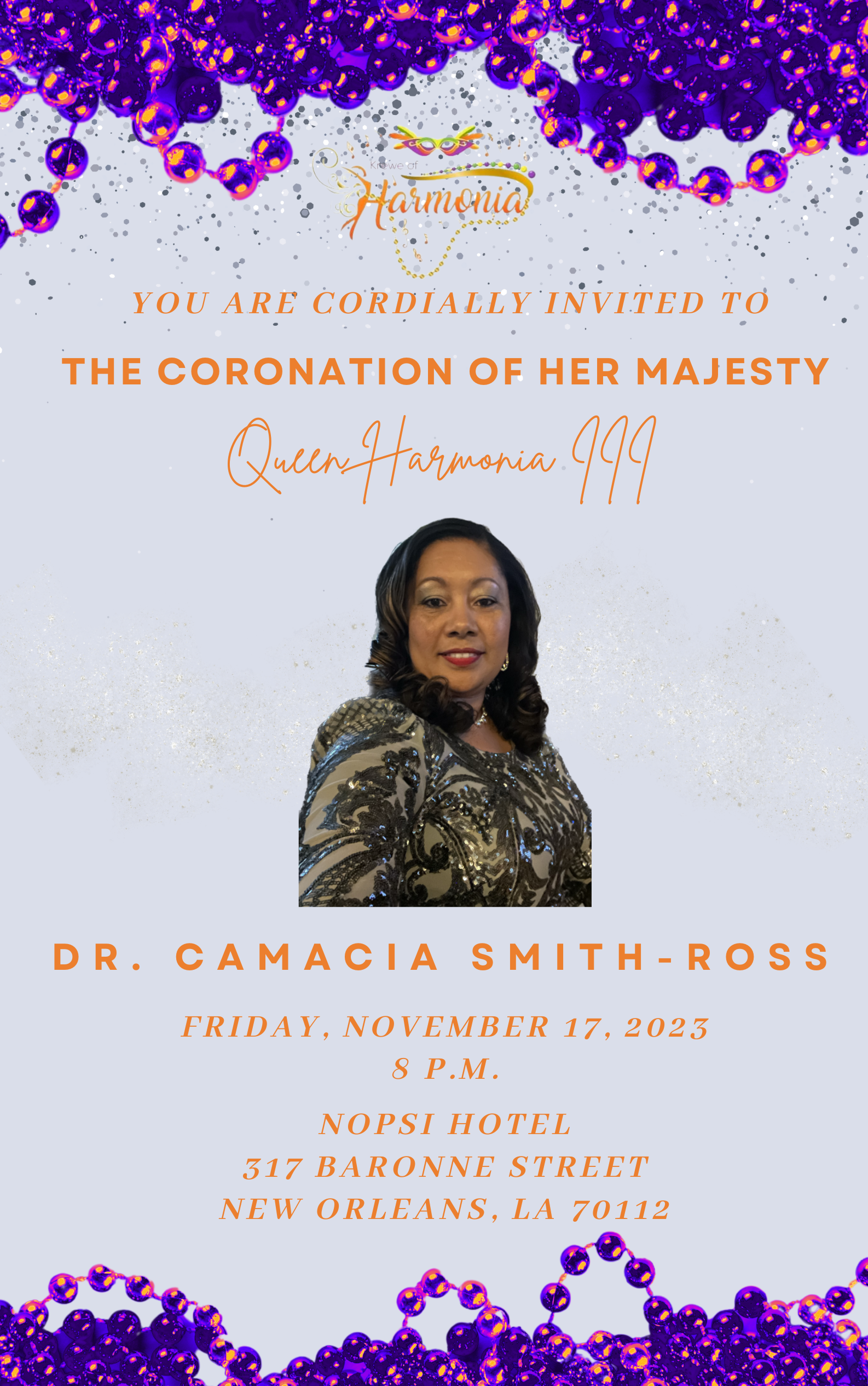 The Coronation of Queen Harmonia III, Dr. Camacia Smith-Ross