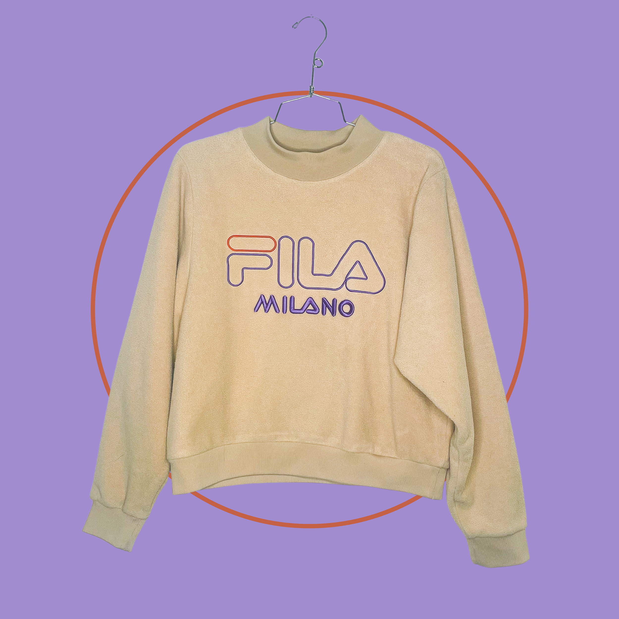 Fila Milano Shearling Sweatshirt - + Purple — Bad Apple Vntg