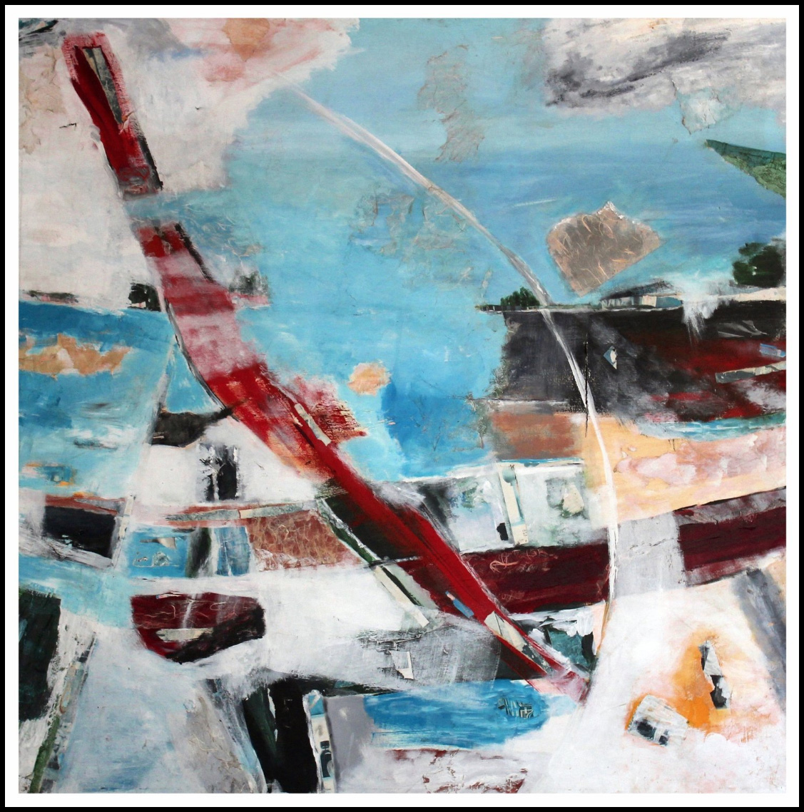   SEISMIC SHIFT   48” x 48” acrylic, collage  SOLD 