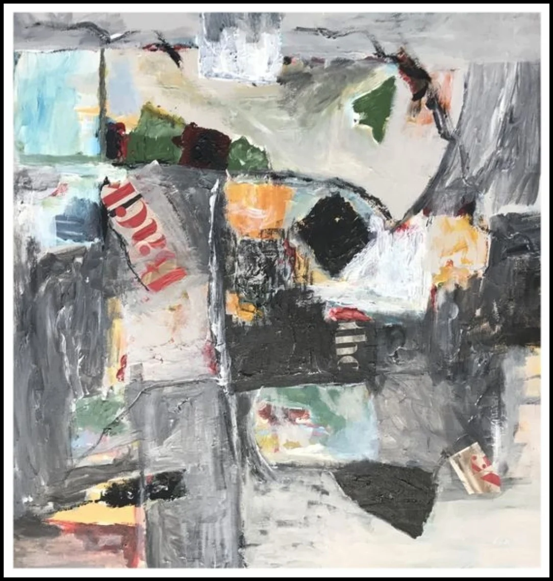 BEACH COMPLEX 36” x 36” acrylic, collage