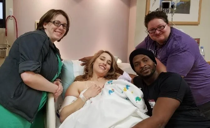 Jen attending Allison's birth of Ayodele