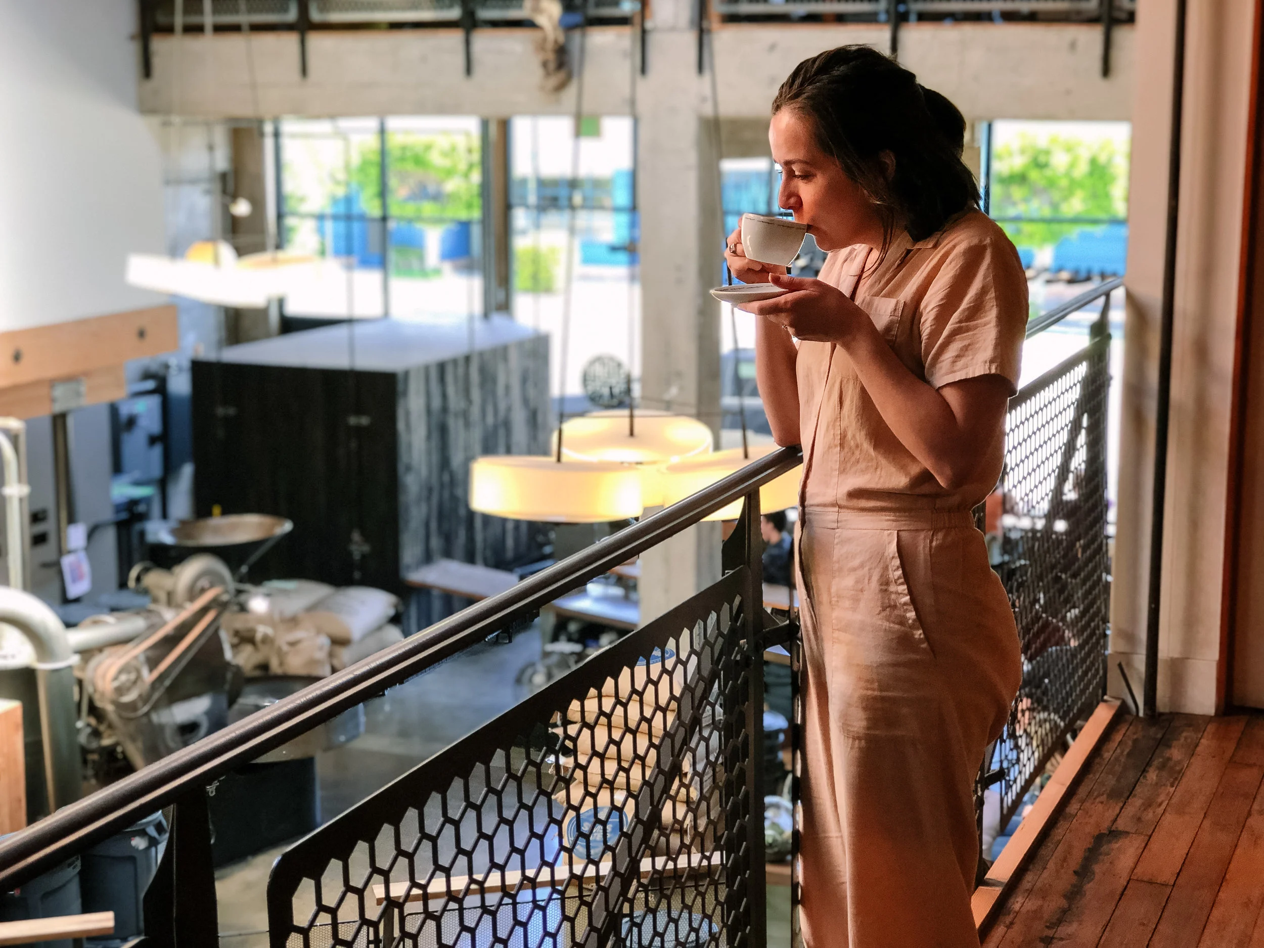 Sipping coffee at Sightglass
