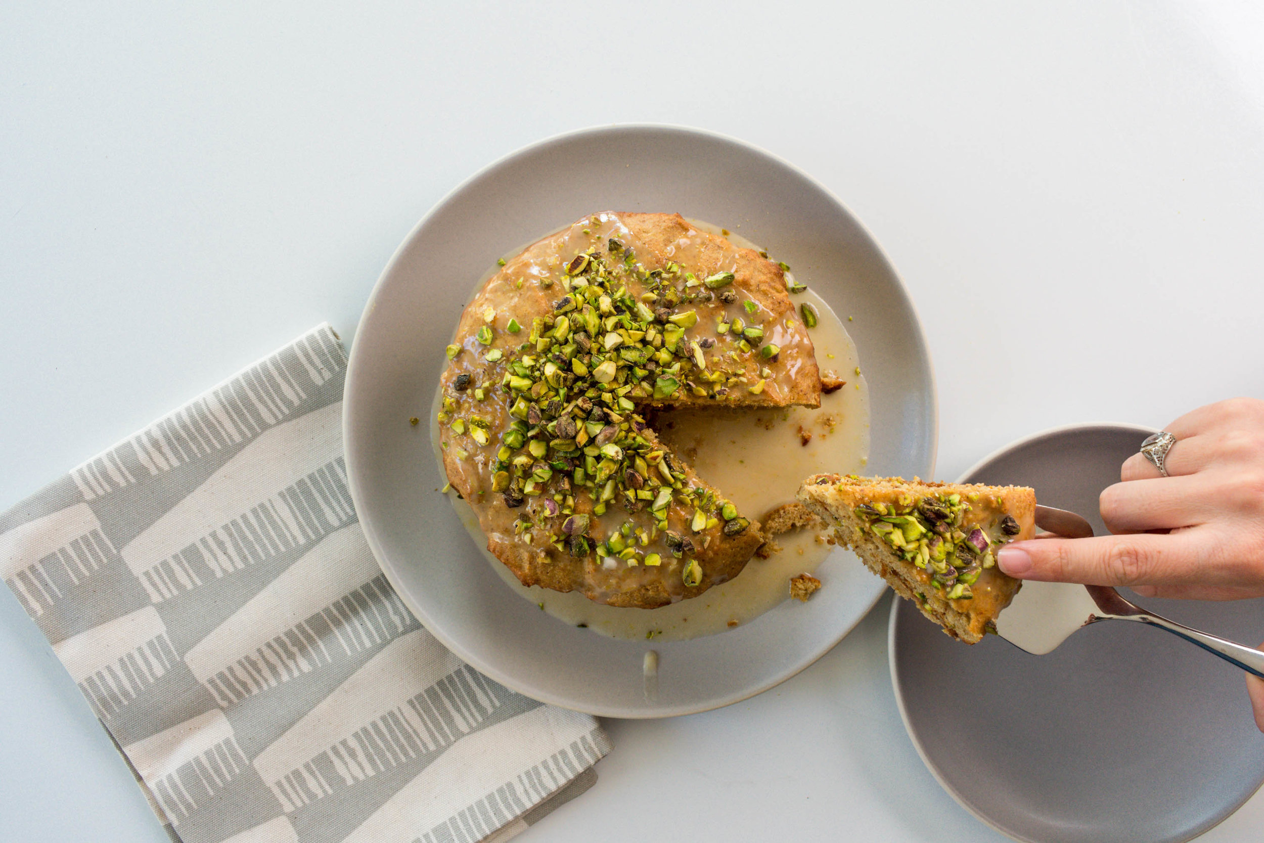 Lemon Pistachio Olive Oil Cake