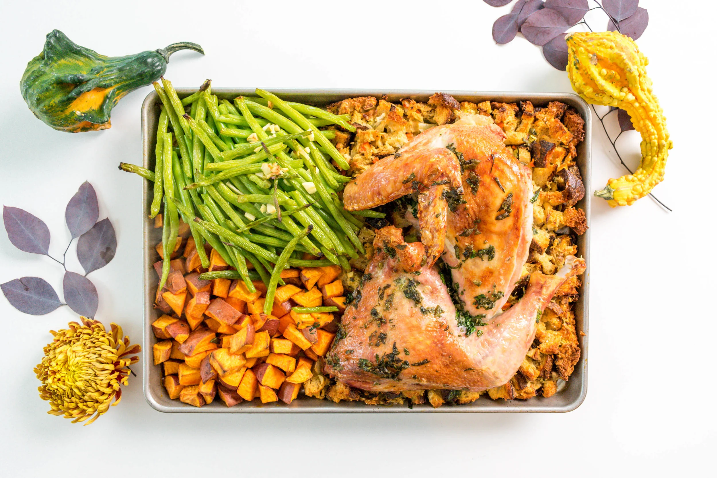 One Pan Thanksgiving Dinner For Four Small Space Big Taste