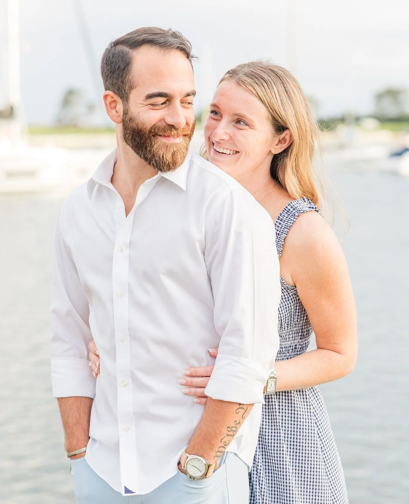 &bull;BLOG POST&bull; I had the joy of photographing Megan and Craig&rsquo;s engagement session in the charming neighborhood surrounding Southport Harbor.  This area is one of my favorite spots for portraits; it&rsquo;s full of coastal New England ch
