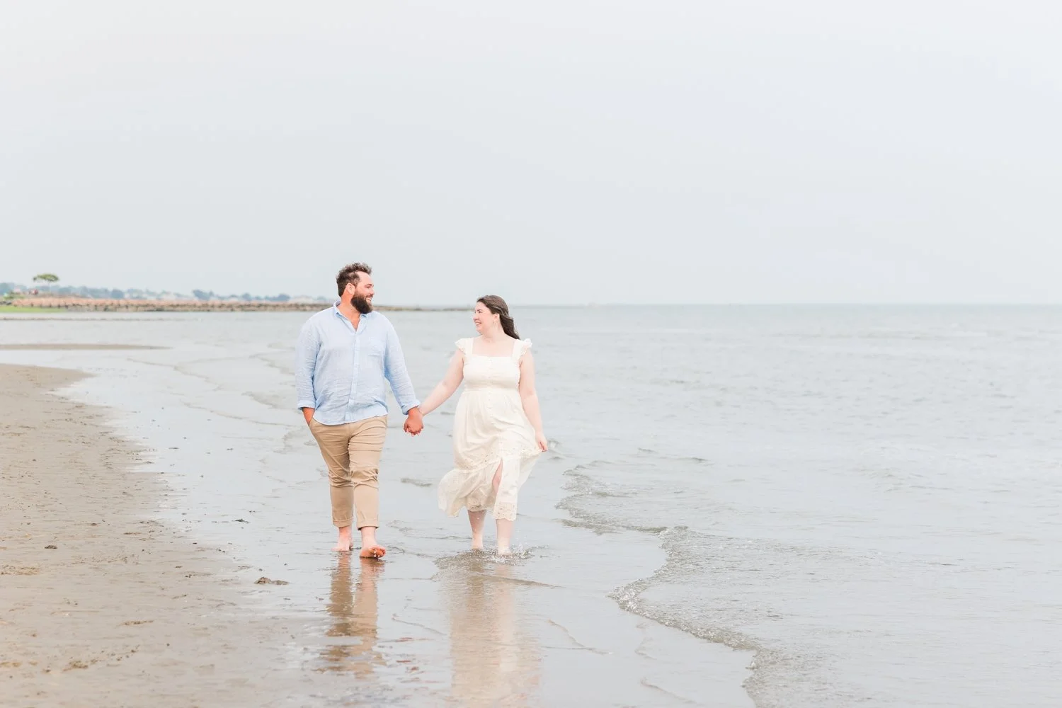 Coastal Summer Engagement Session in Milford, CT | Clare &amp; Jeff