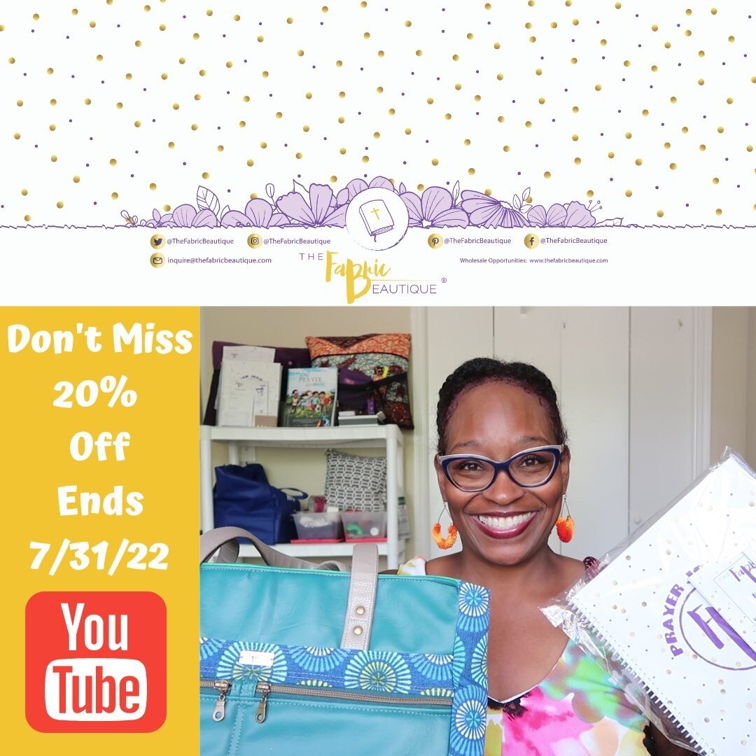 http://www.thefabricbeautique.com/discontinued-items/  EVERYTHING ON SITE is  20% off ends until July 31, 2022.  NO CODE NEEDED!  Take advantage of some our already discounted items.  Don't forget to watch our latest Youtube video: 
 https://youtu.be