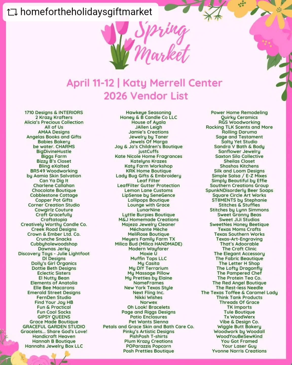 We are EXCITED to be part of the @homefortheholidaysgiftmarket line up next weekend 💜💜💜#REPOST @homefortheholidaysgiftmarket - 🛍️KATY SPRING VENDOR LIST IS HERE!🛍️

The Katy Spring Market is almost here and the full vendor lineup is ready for yo