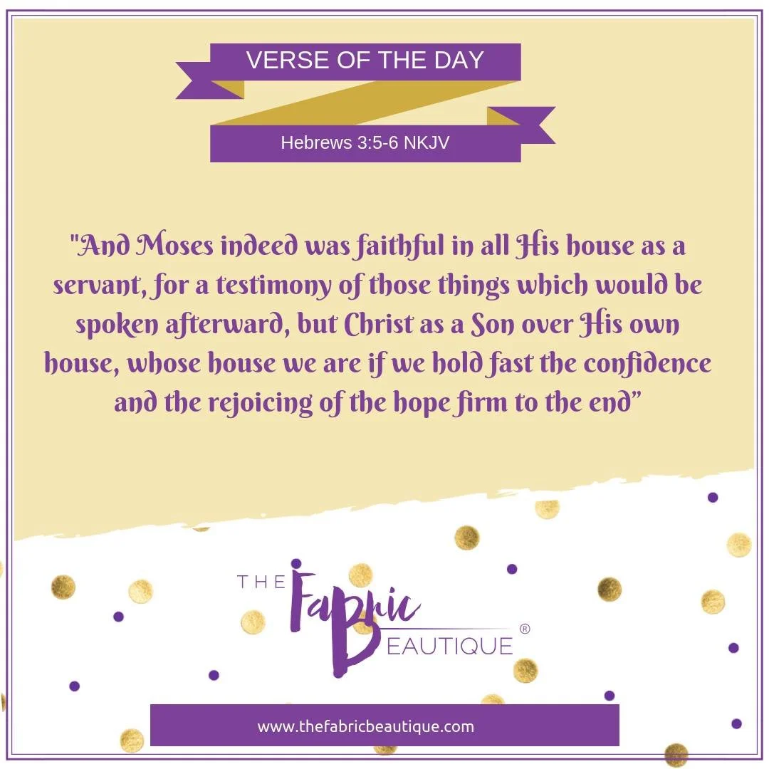 Continue to hold fast to the hope that is in Christ Jesus! #thefabricbeautique 
#bibleverseoftheday