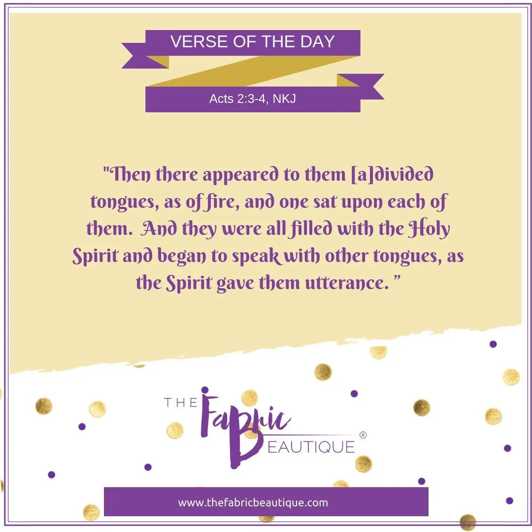 Head in to this weekend knowing the power and authority you have!  As the SPIRIT gave them utterance! There is POWER in being able to speak in your heavenly language, AMEN🙌 https://www.thefabricbeautique.com/

#bibleverse #bibleverseoftheday #thefab