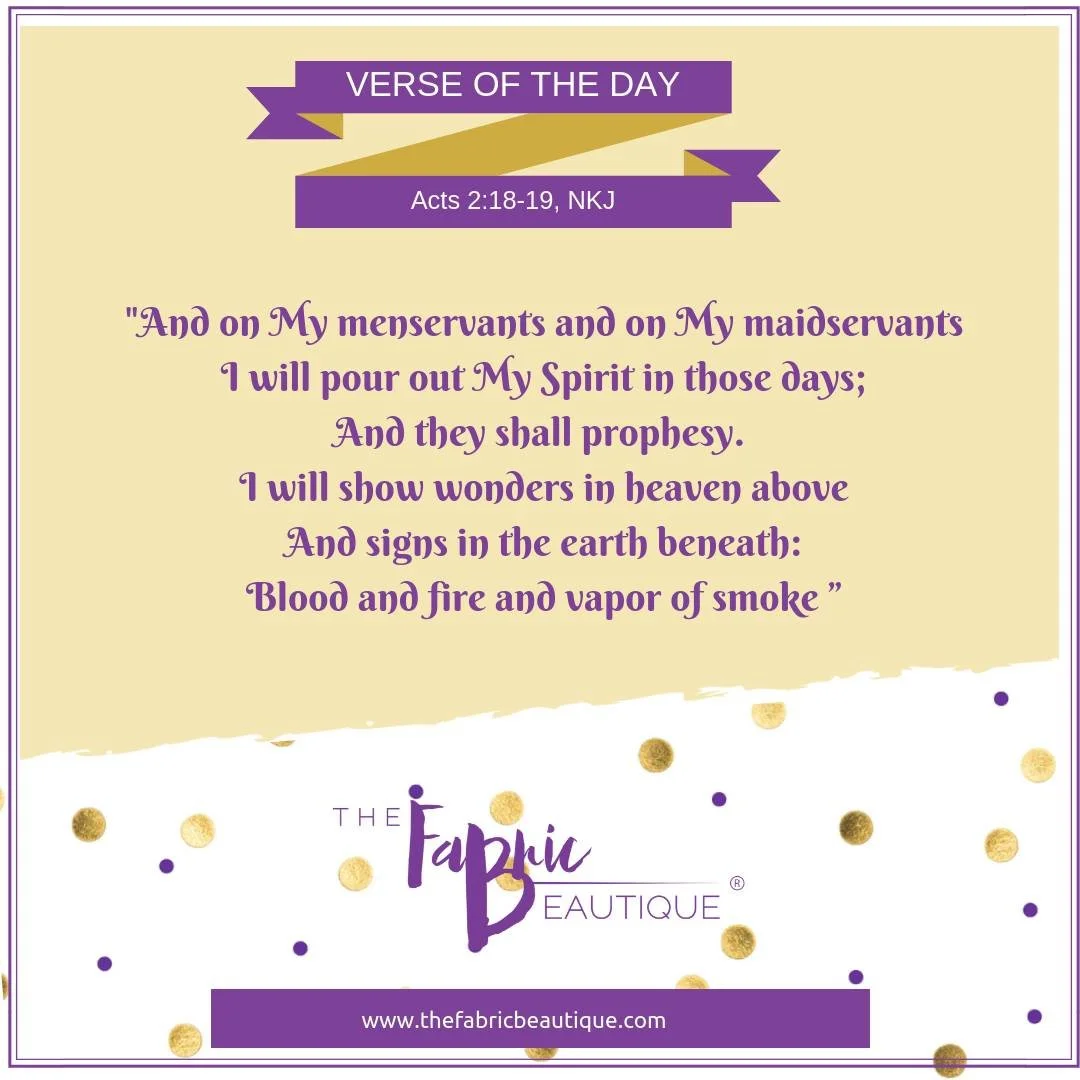 Looking for a miracle in your current situation?  SPEAK God's word BACK to him, Miracles, Signs and Wonders....God is NOT DONE, he will fulfill what he has promised!
https://www.thefabricbeautique.com/

#thefabricbeautique 
#bibleverseoftheday