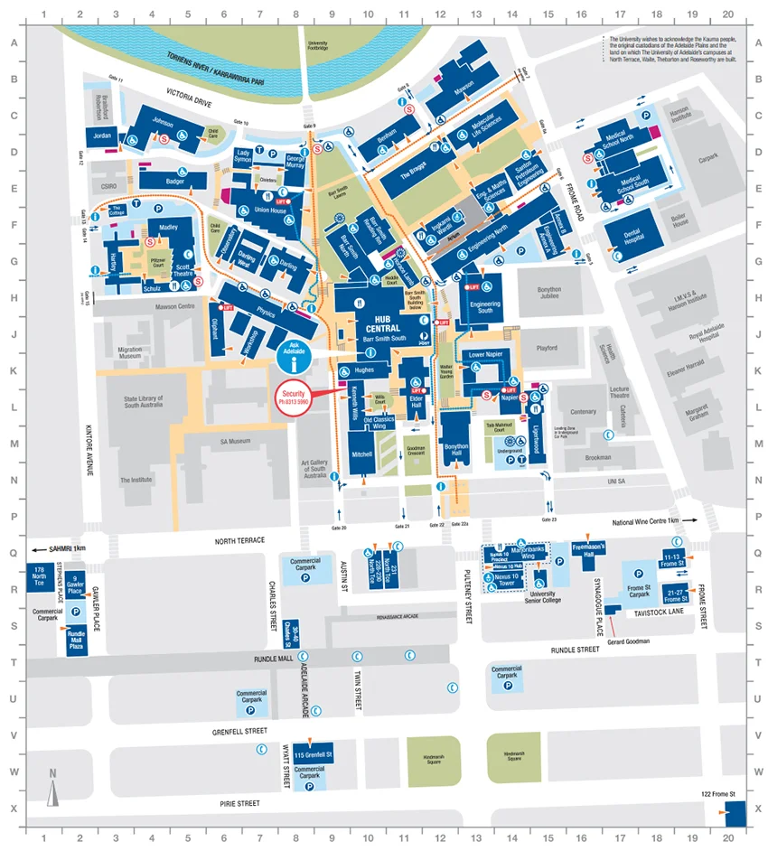 university of adelaide map Campus Maps Alsa