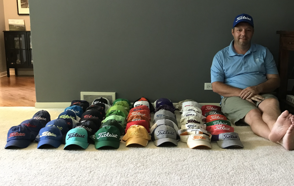 Jeff's golf hats. 