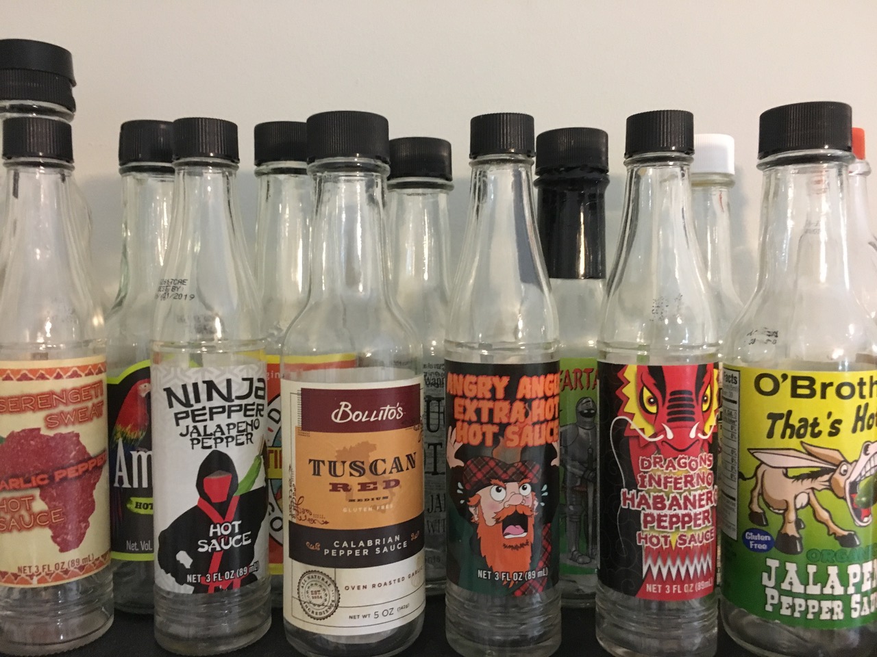 Alexander's hot sauce bottles.