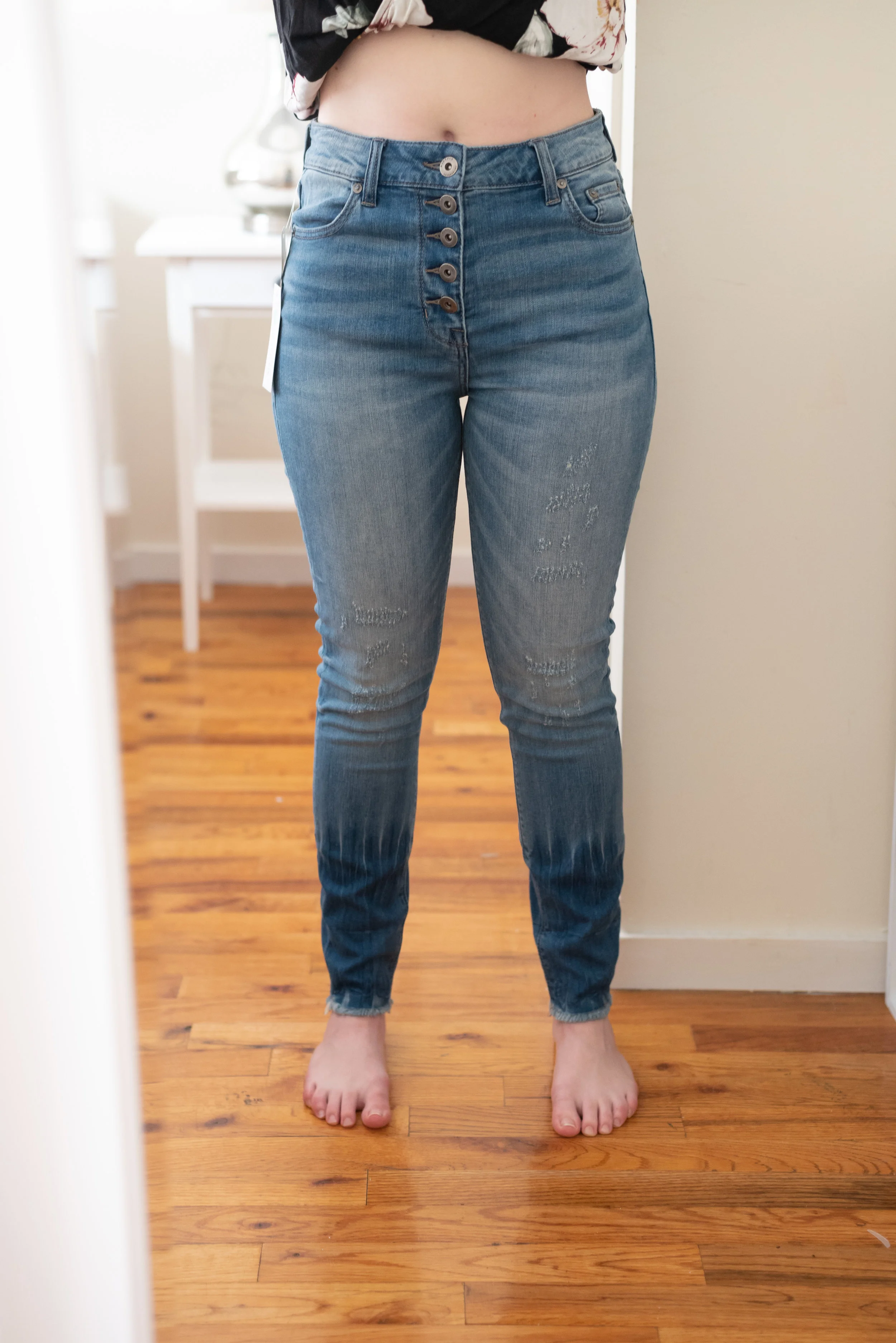 Pistola High-Waisted Button Front Jeans - Size 28 - Front View