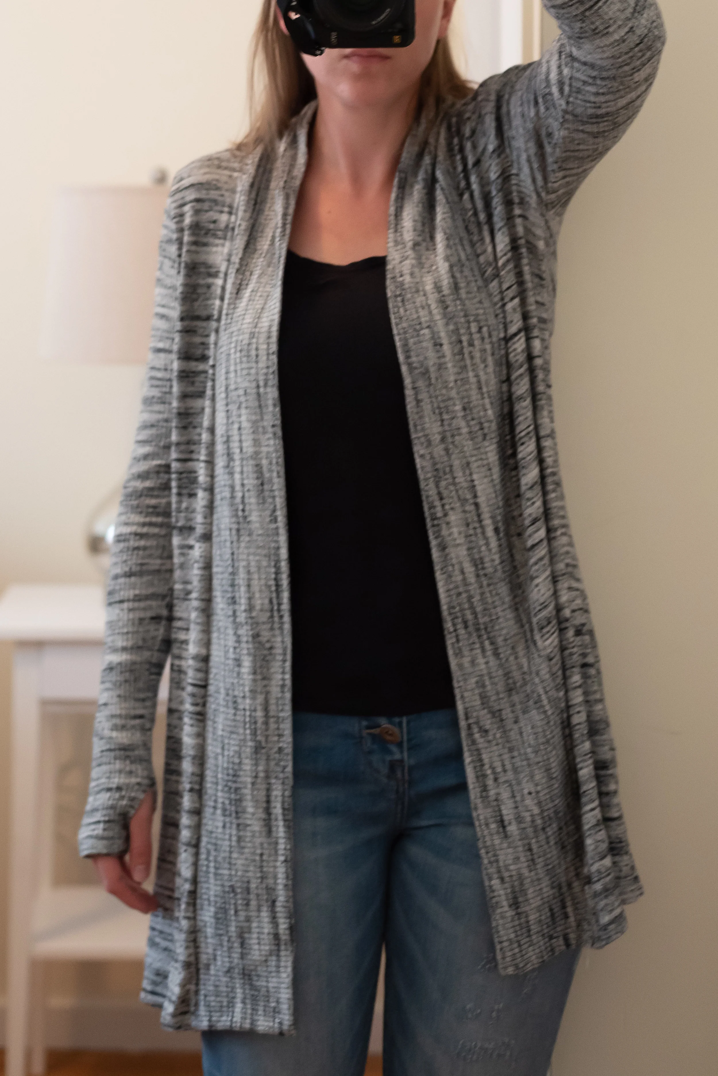 Ink Love & Peace Tonia Ribbed Side Slit Duster Sweater - Front View - Size S