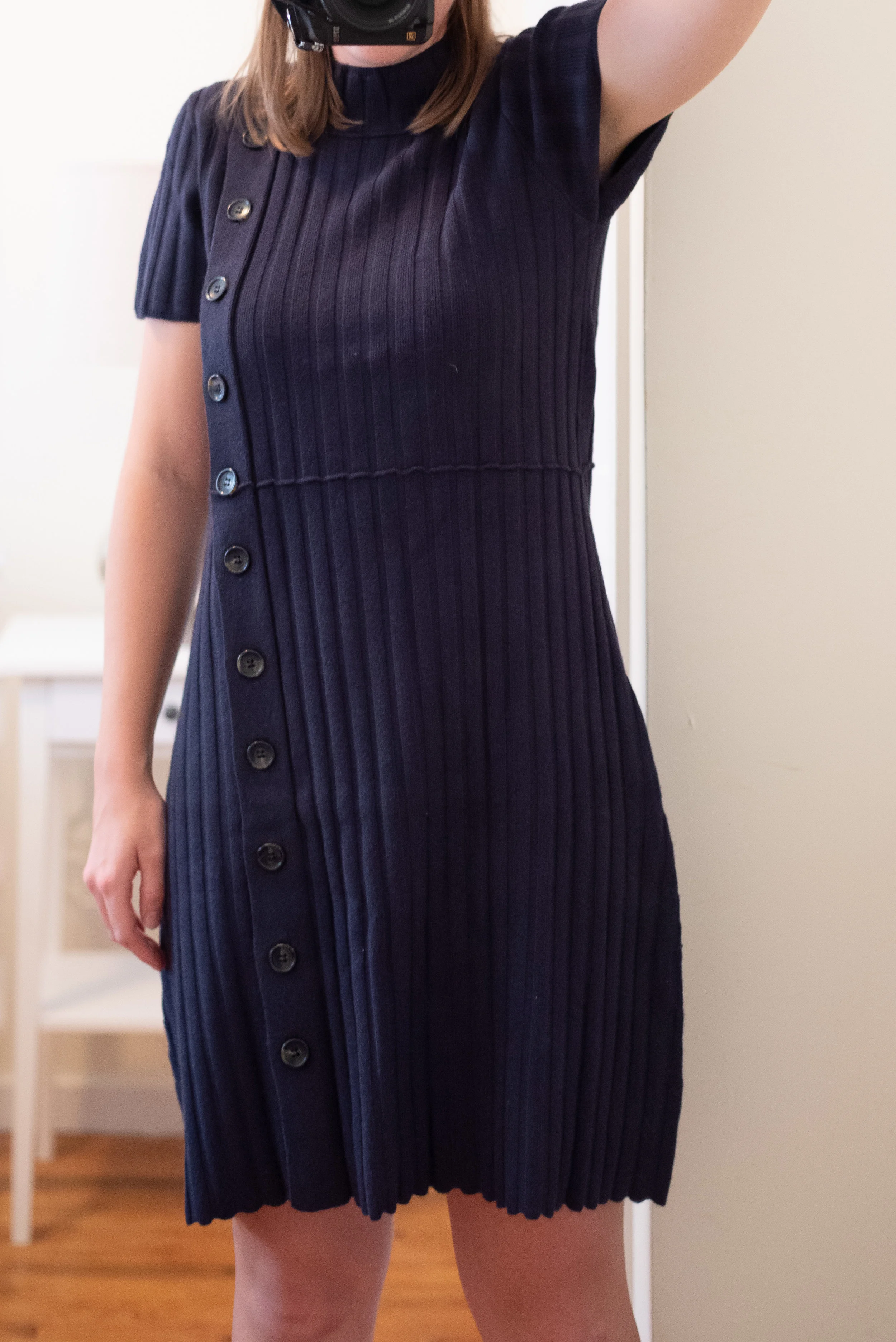 Free People Esmeralda Button Detail Sweater Dress - Size M - Front View
