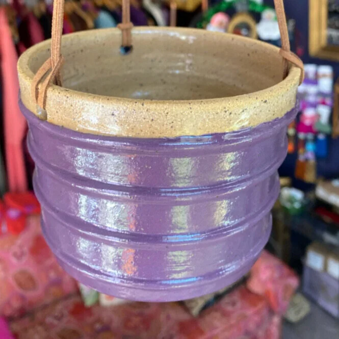 Ceramic Hanging pot Violet Glaze